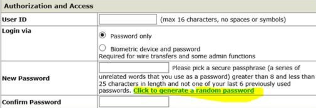 CWBDirect Business Password